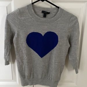J Crew Heart Sweater SIze XS
